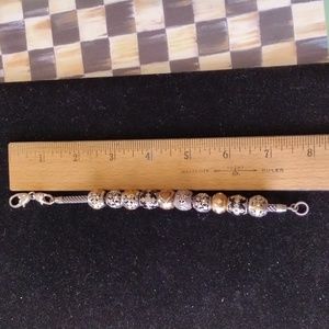 Brighton Black Gold Silver Charm Bracelet